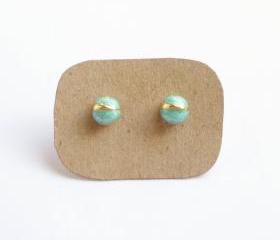 SALE - Blue Bug Stud Earrings - Gift under 10