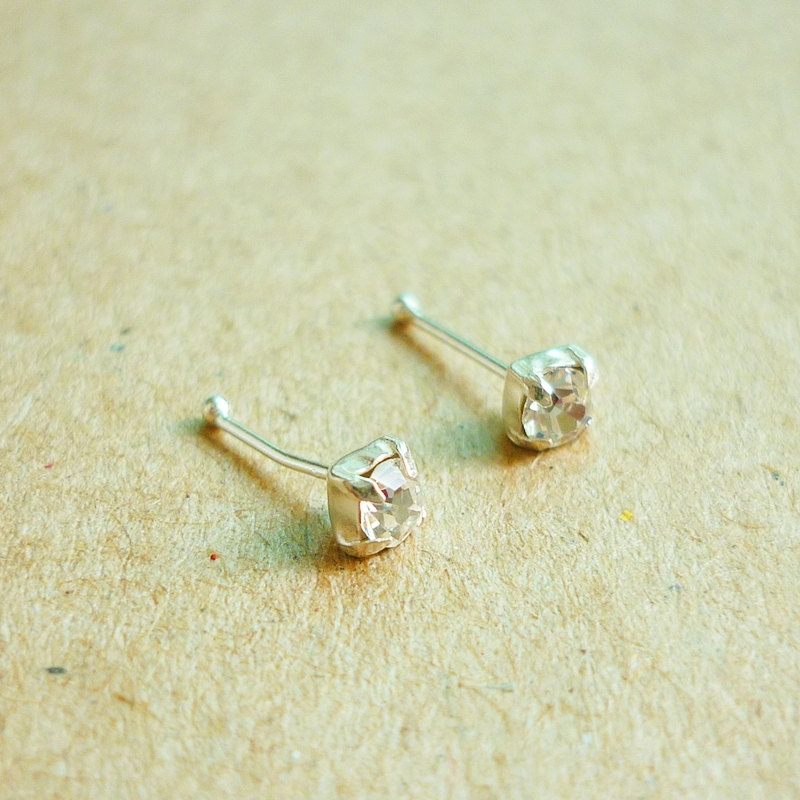 3 Mm Small Clear CZ Nose Stud/Nose Earring Nose Jewelry Nose